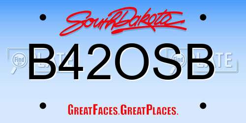 B42OSB South Dakota License Plate