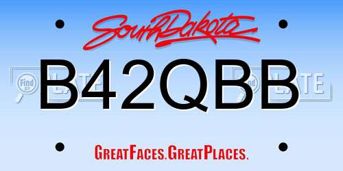 B42QBB South Dakota License Plate