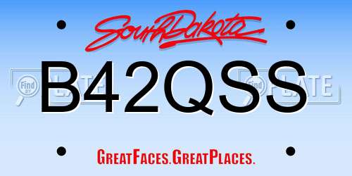 B42QSS South Dakota License Plate