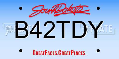 B42TDY South Dakota License Plate