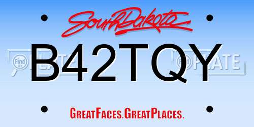 B42TQY South Dakota License Plate