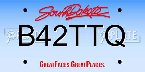 B42TTQ South Dakota License Plate
