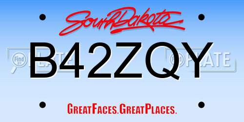 B42ZQY South Dakota License Plate