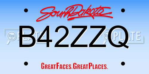 B42ZZQ South Dakota License Plate
