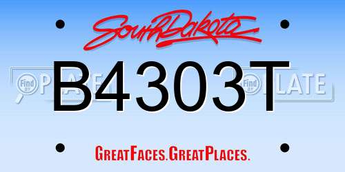 B4303T South Dakota License Plate