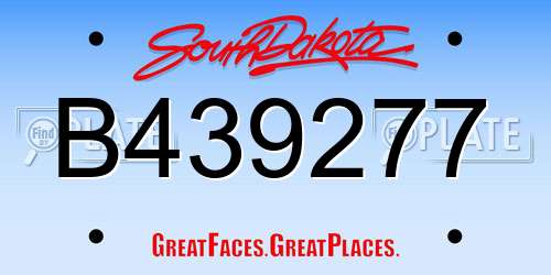 B439277 South Dakota License Plate