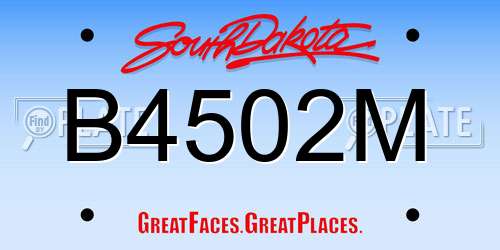 B4502M South Dakota License Plate