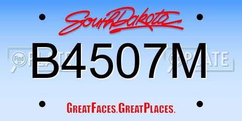 B4507M South Dakota License Plate