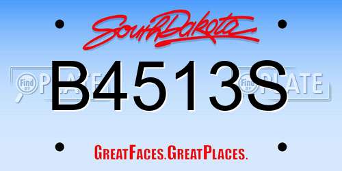 B4513S South Dakota License Plate