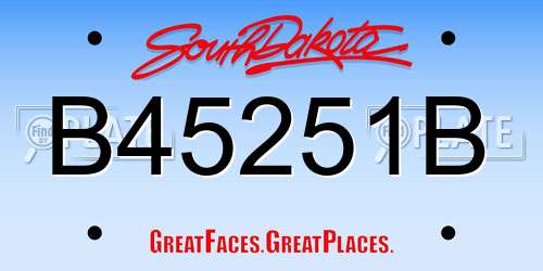 B45251B South Dakota License Plate