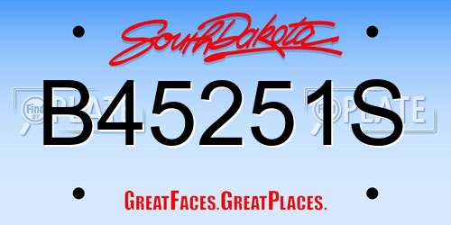 B45251S South Dakota License Plate