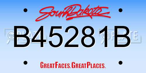 B45281B South Dakota License Plate