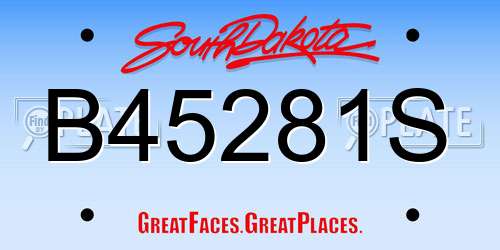 B45281S South Dakota License Plate