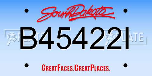 B45422I South Dakota License Plate