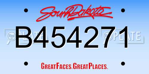 B454271 South Dakota License Plate