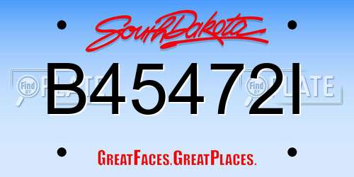 B45472I South Dakota License Plate