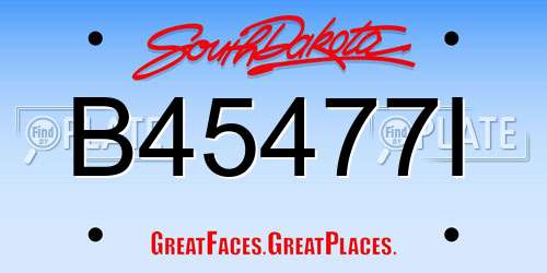 B45477I South Dakota License Plate