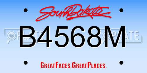B4568M South Dakota License Plate