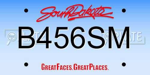 B456SM South Dakota License Plate