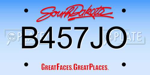 B457JO South Dakota License Plate