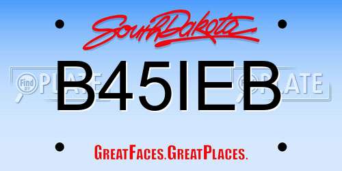 B45IEB South Dakota License Plate