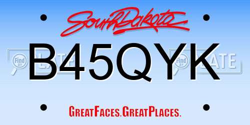 B45QYK South Dakota License Plate