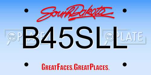 B45SLL South Dakota License Plate