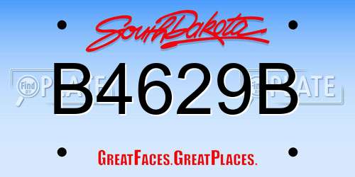 B4629B South Dakota License Plate