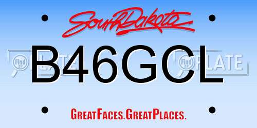 B46GCL South Dakota License Plate