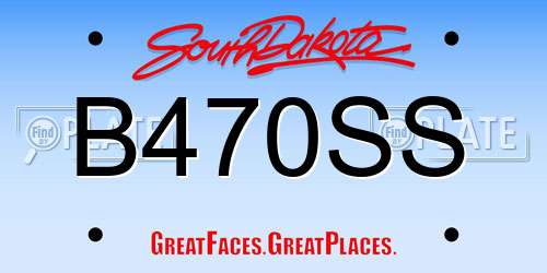 B470SS South Dakota License Plate