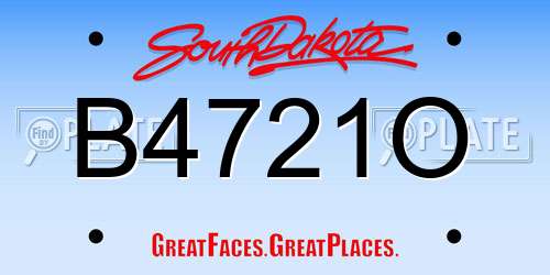 B4721O South Dakota License Plate