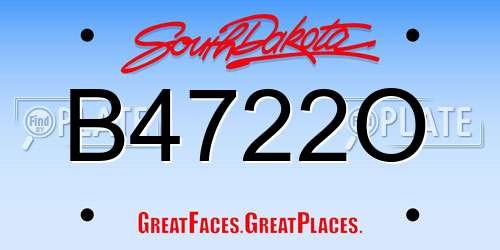B4722O South Dakota License Plate