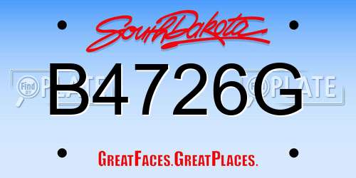 B4726G South Dakota License Plate