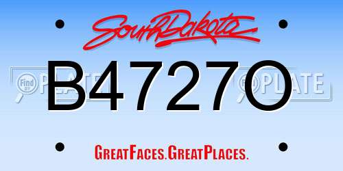 B4727O South Dakota License Plate