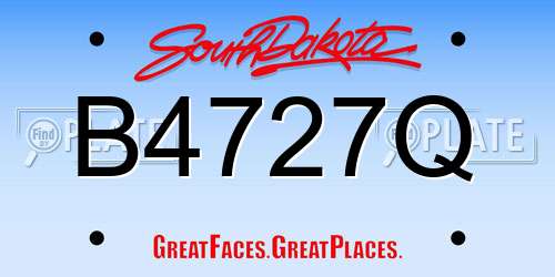 B4727Q South Dakota License Plate