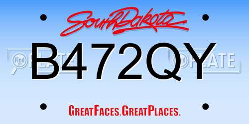 B472QY South Dakota License Plate