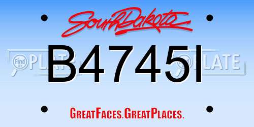 B4745I South Dakota License Plate