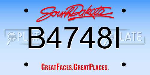 B4748I South Dakota License Plate