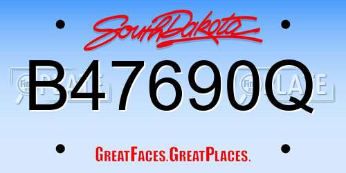 B47690Q South Dakota License Plate