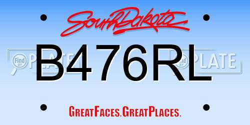 B476RL South Dakota License Plate