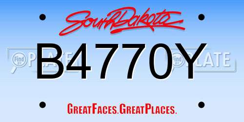 B4770Y South Dakota License Plate