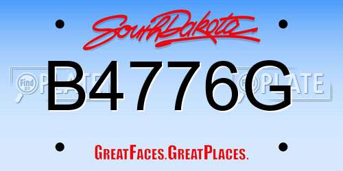 B4776G South Dakota License Plate