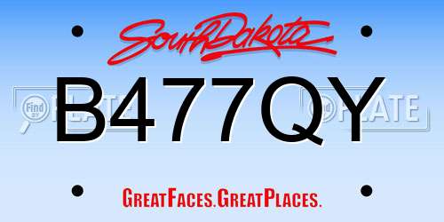 B477QY South Dakota License Plate