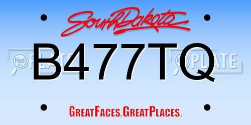 B477TQ South Dakota License Plate
