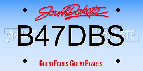 B47DBS South Dakota License Plate