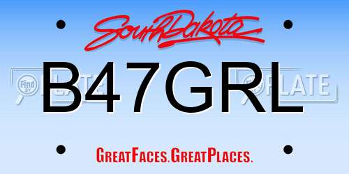 B47GRL South Dakota License Plate