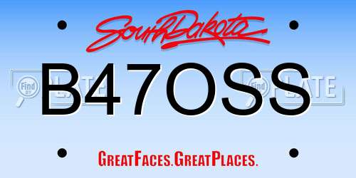 B47OSS South Dakota License Plate