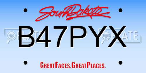 B47PYX South Dakota License Plate