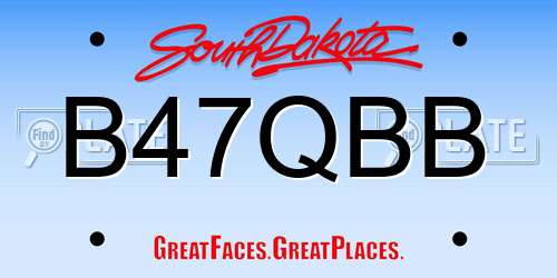 B47QBB South Dakota License Plate