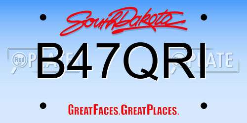 B47QRI South Dakota License Plate